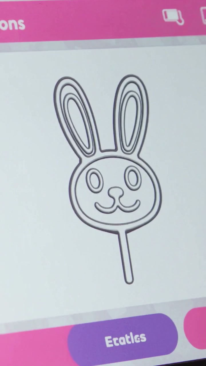Step 1: Scan and choose — outline amber sugar doodle on the Candy Doodle machine